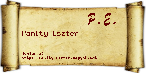 Panity Eszter névjegykártya